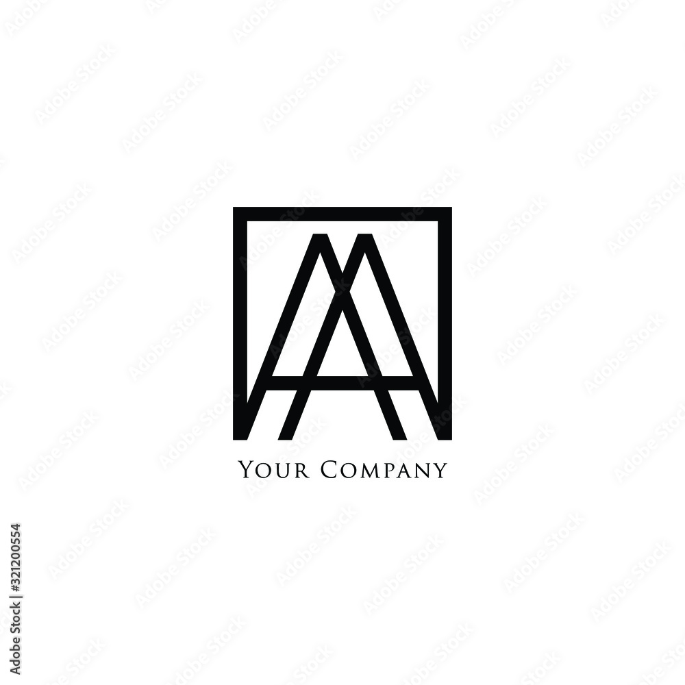 Lettering double A for initial club or company Lettering double A for initial club or company