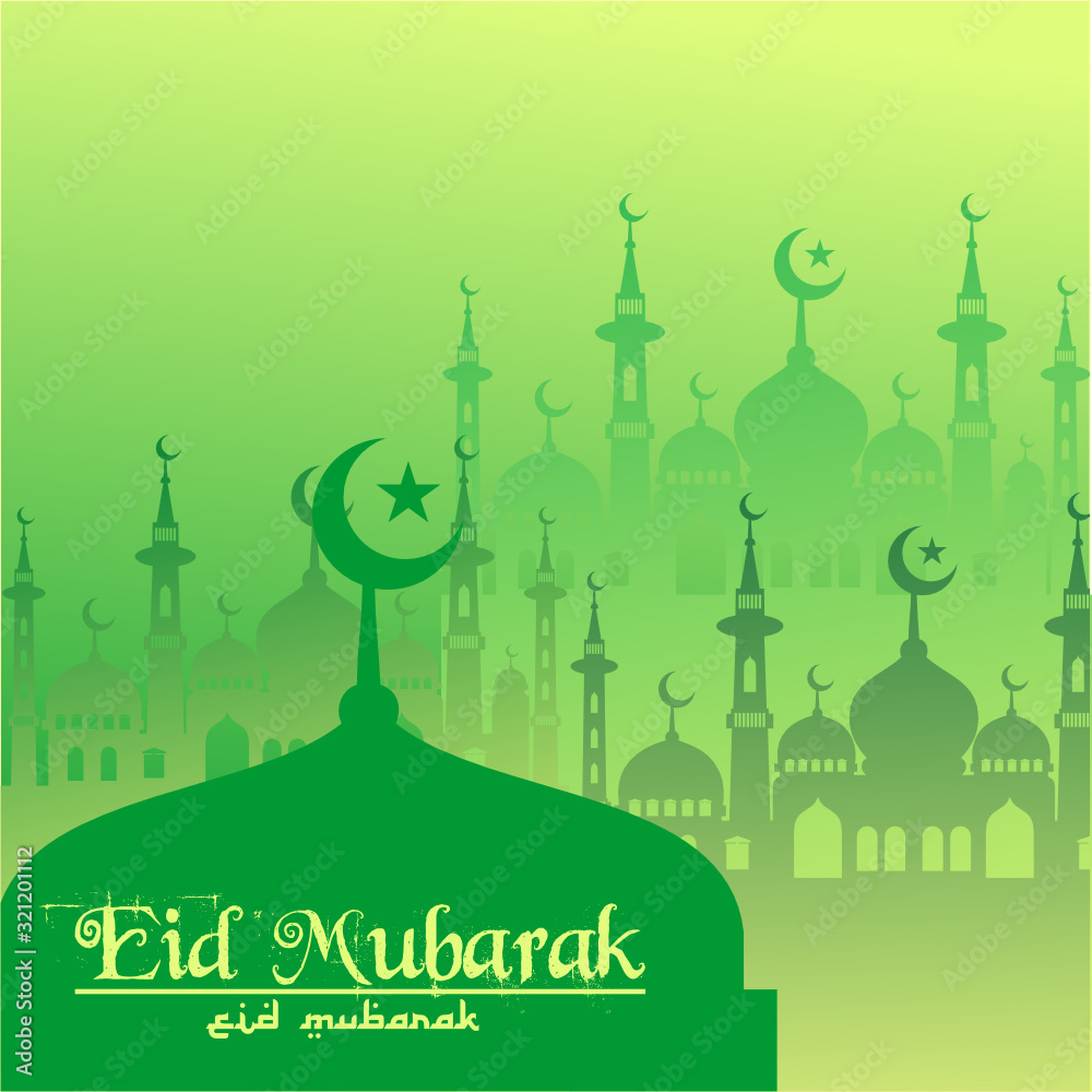 happy eid mubarak design vector