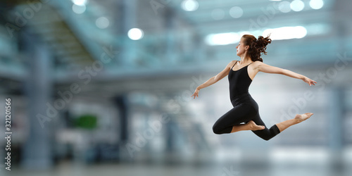 Gymnast girl in jump Mixed ...