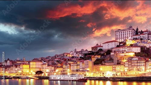 Porto city - Time lapse of sunset