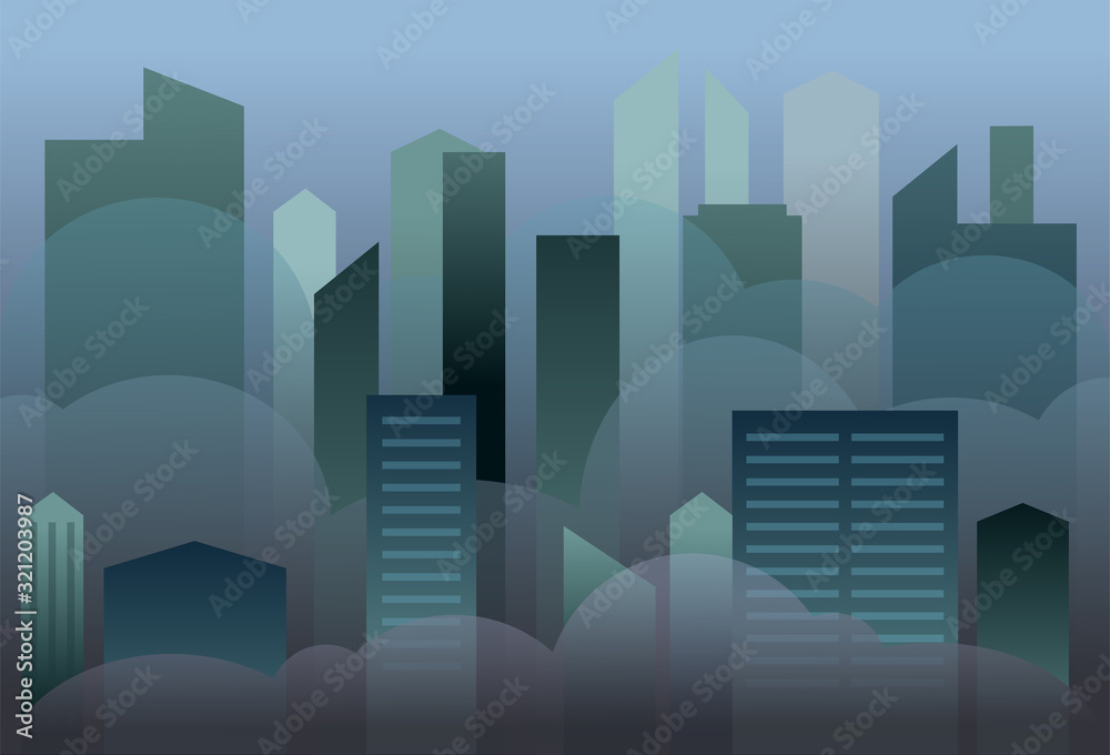 Background vector city full air pollution. Background vector city full air pollution.