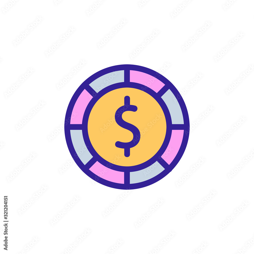 Roulette casino icon vector. Thin line sign. Isolated contour symbol illustration Roulette casino icon vector. Thin line sign. Isolated contour symbol illustration