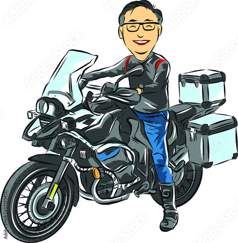 Adventure touring motorcycle Vector  with graphic.