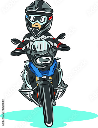Adventure touring motorcycle Vector  with graphic.