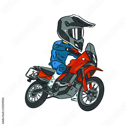 Adventure touring motorcycle Vector  with graphic.