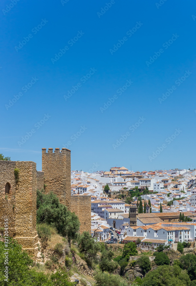 Tower of the Levante city wall in Ronda, Spain