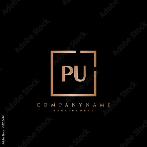 PU Initial Luxury logo vector.