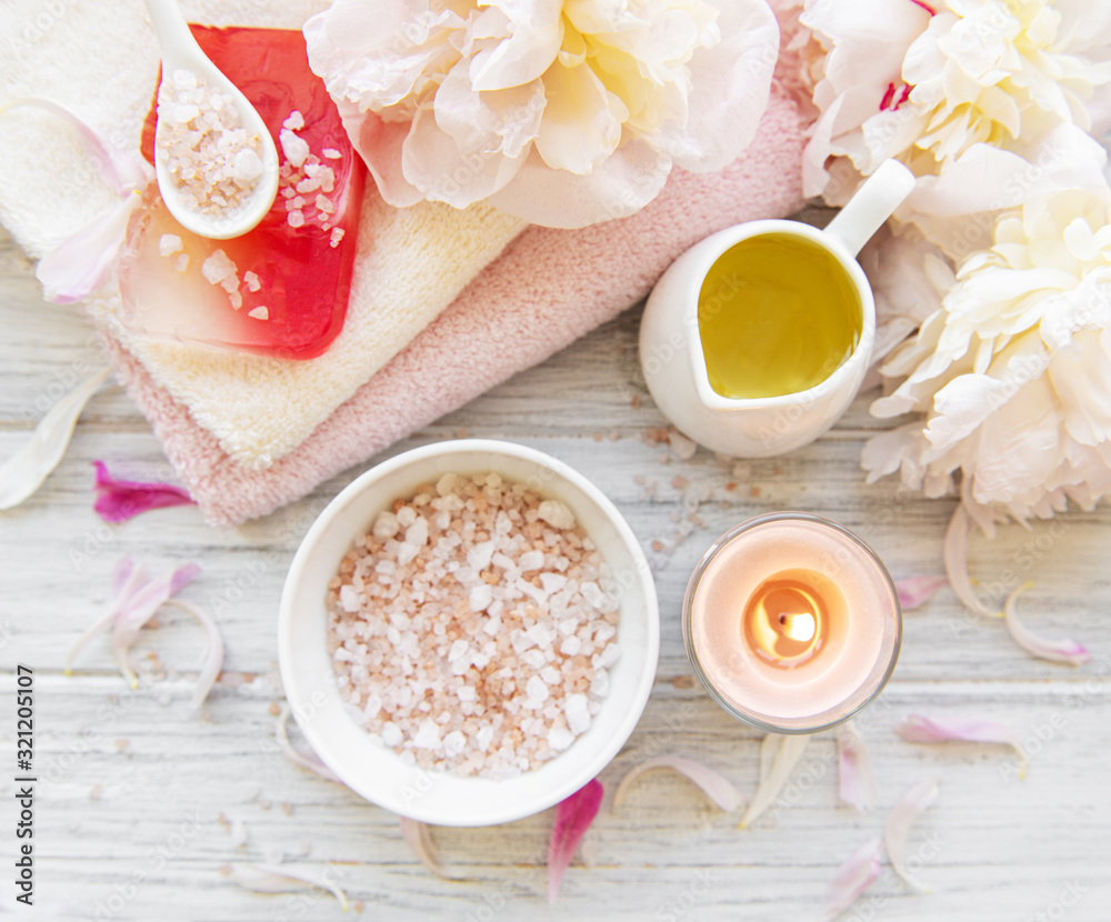 Spa concept with peonies Spa concept with peonies