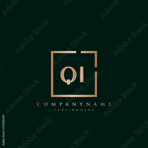 QI Initial Luxury logo vector.