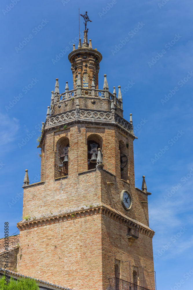 Tower of the Santa Maria La Mayor church in Ronda, Spain