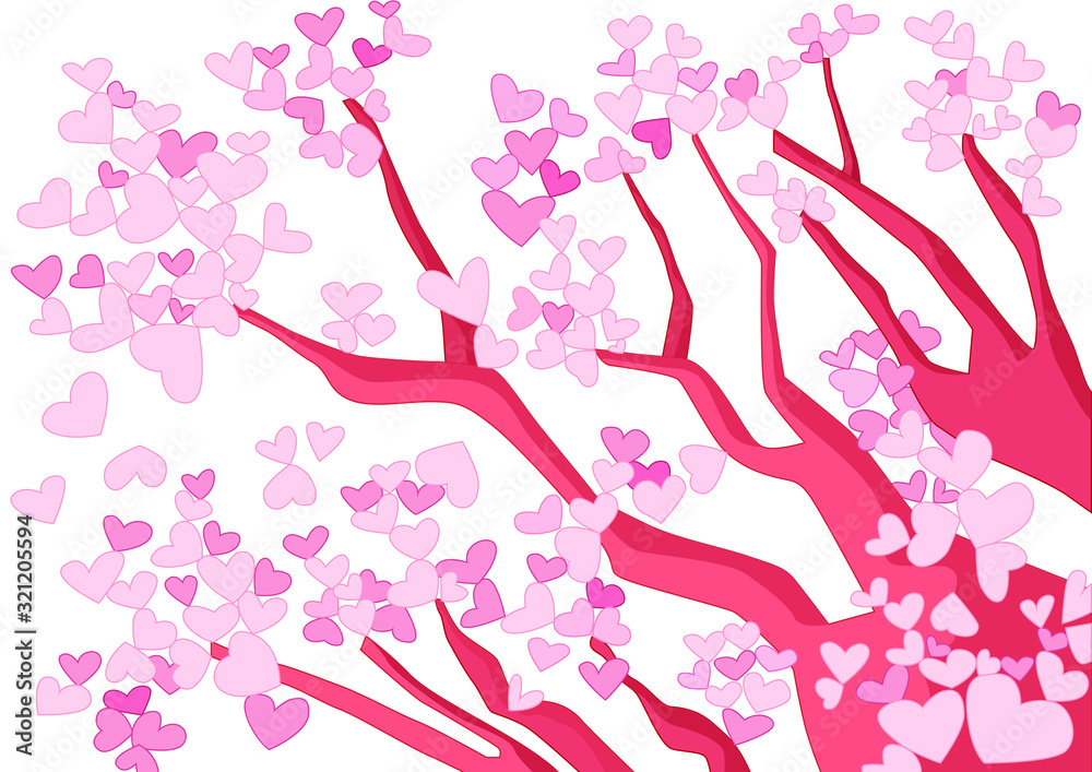 heart tree on white background design illustration vector heart tree on white background design illustration vector