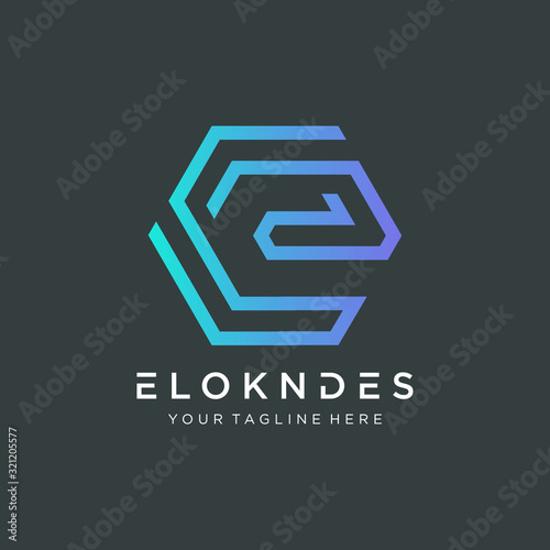 Abstract Letter E logo design With overlapping lines concept. Modern logo for business Company . Vector design template elements for your application or corporate identity.- vector