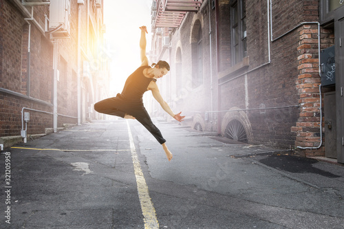 Dancer guy in jump. Mixed m...