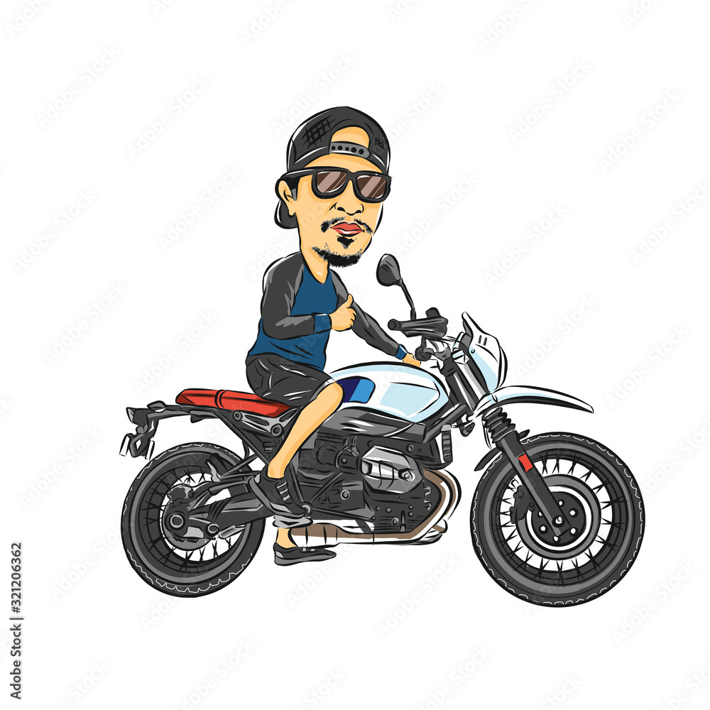 Adventure touring motorcycle Vector  with graphic.