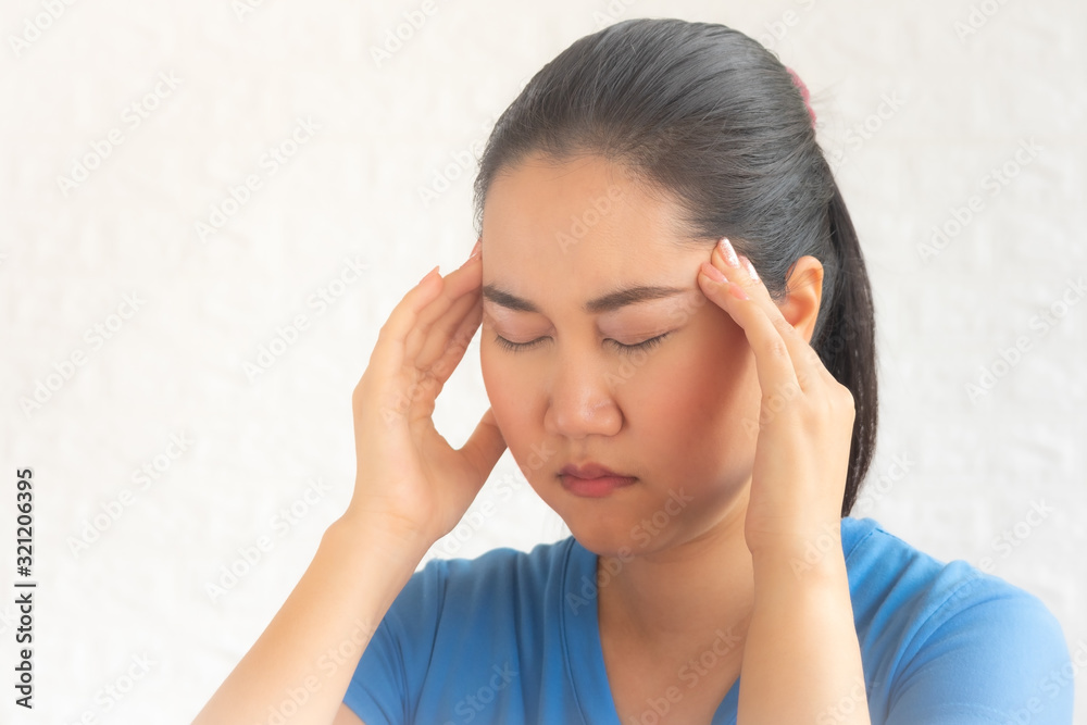 Woman having headache on white background,Beautiful Woman Feeling Sick, Having Headache, Portrait of sad girl holding two hands on temples suffering from head ache eyes closed on white background. Woman having headache on white background,Beautiful Woman Feeling Sick, Having Headache, Portrait of sad girl holding two hands on temples suffering from head ache eyes closed on white background.