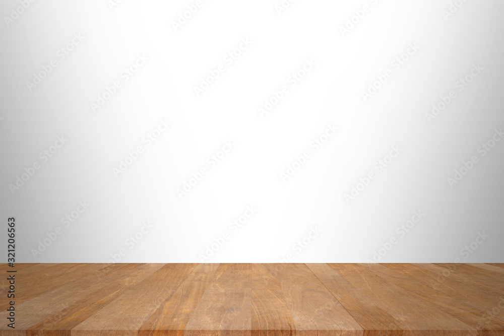 Wood table top on white background. Used for product placement or montage. Wood table top on white background. Used for product placement or montage.