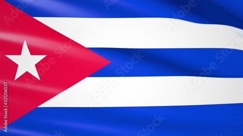 Flag of Cuba waving in the wind. Realistic background of the Cuba flag. 1080p Full HD