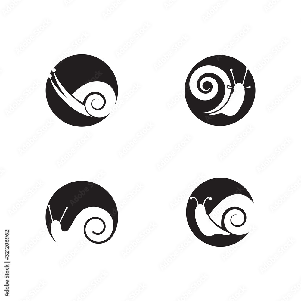 Naklejka premium set of snail logo template vector icon illustration