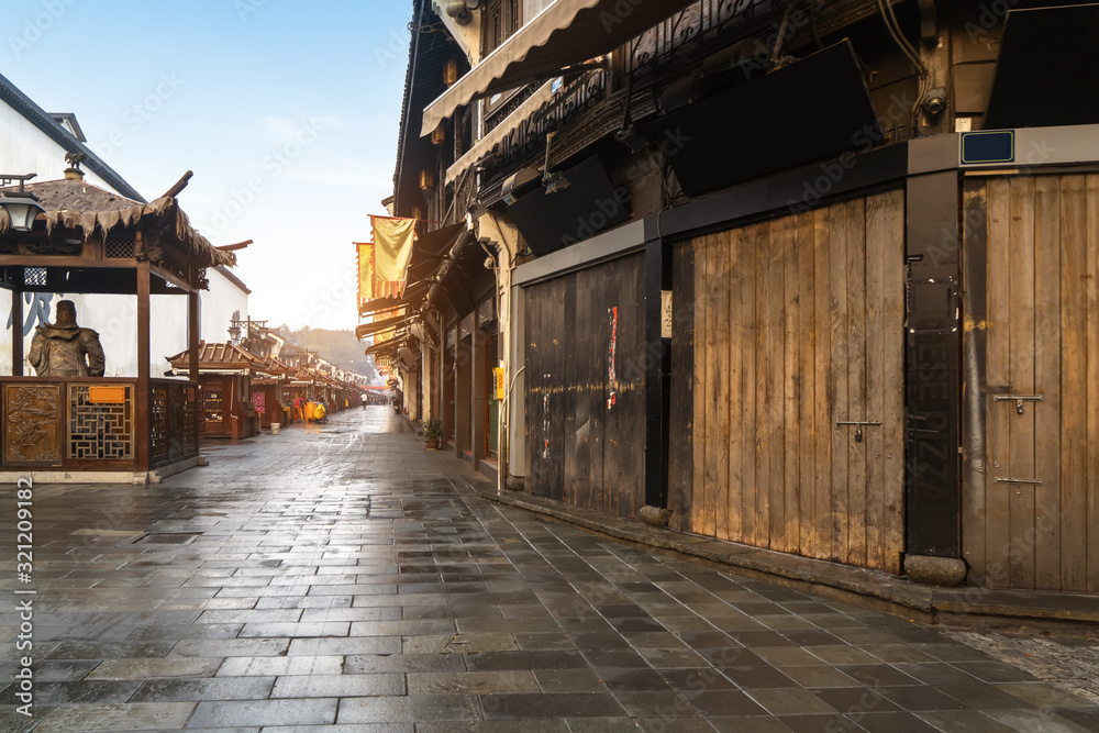 Qinghefang ancient street view in Hangzhou city Zhejiang province China Qinghefang ancient street view in Hangzhou city Zhejiang province China