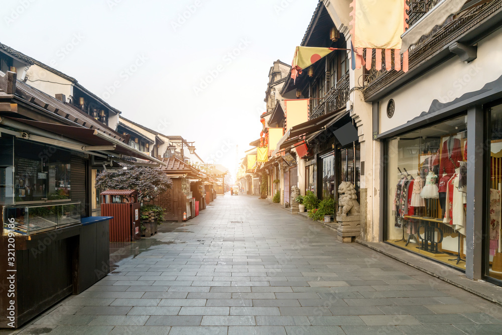 Fototapeta premium Qinghefang ancient street view in Hangzhou city Zhejiang province China