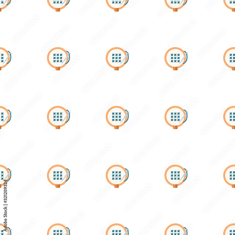 embroidery icon pattern seamless isolated on white background. Editable flat embroidery icon. embroidery icon pattern for web and mobile.