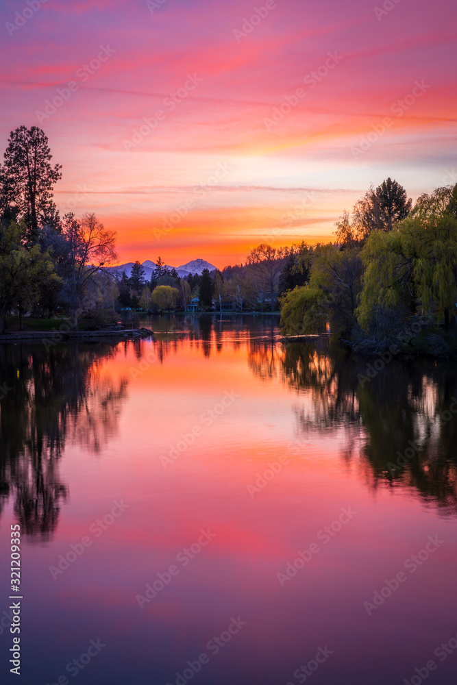 Mirror Pond at Sunset - Bend Oregon