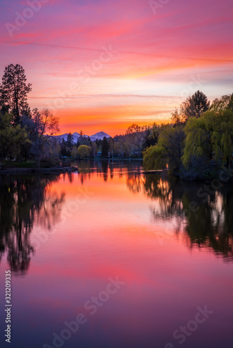 Mirror Pond at Sunset - Bend Oregon