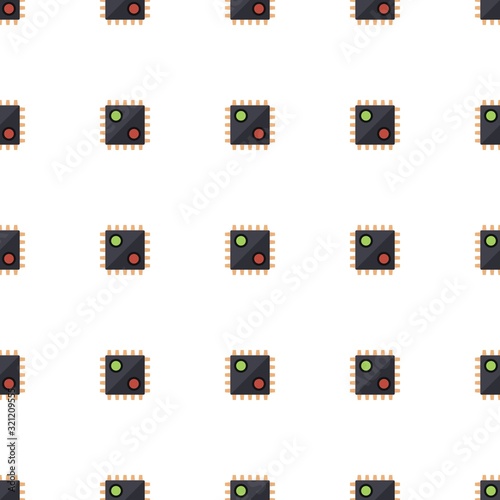 AI Decision icon pattern seamless isolated on white background. Editable flat AI Decision icon. AI Decision icon pattern for web and mobile.