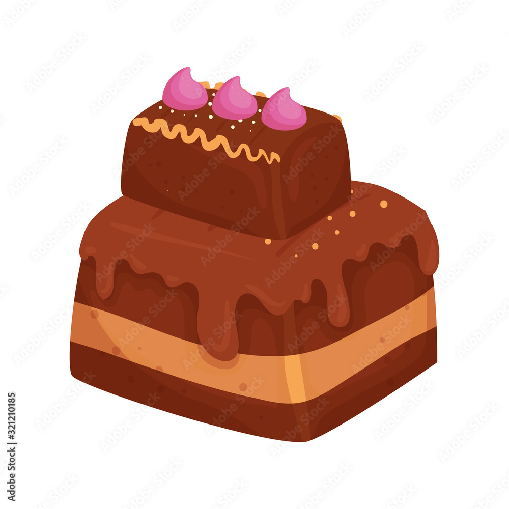 delicious brownie chocolate isolated icon vector illustration design delicious brownie chocolate isolated icon vector illustration design