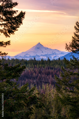 Sunset and Mountain- Mt Jefferson - Oregon photo