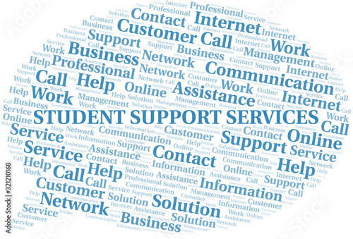 Student Support Services word cloud vector made with text only.