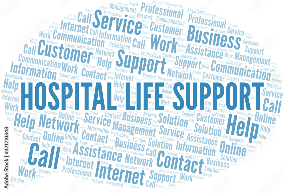 Hospital Life Support word cloud vector made with text only. Hospital Life Support word cloud vector made with text only.