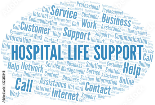 Hospital Life Support word cloud vector made with text only.