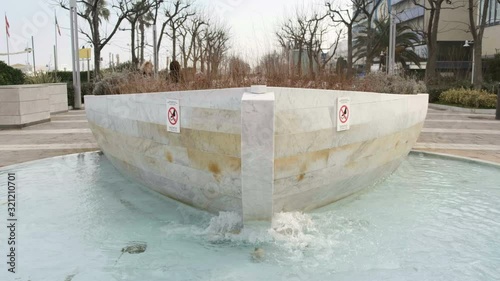 Boat fountain in Riccione - Emilia Romagna region landmarks - on Lungomare della Liberta promenade 