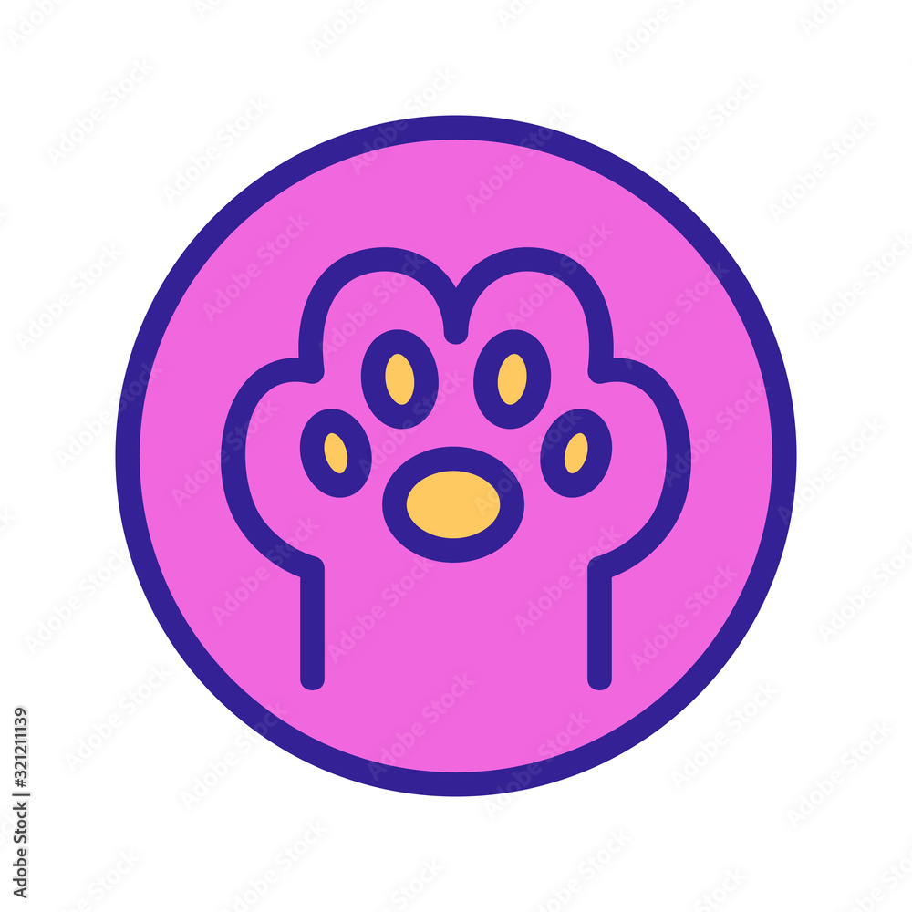 Paw icon vector. Thin line sign. Isolated contour symbol illustration Paw icon vector. Thin line sign. Isolated contour symbol illustration