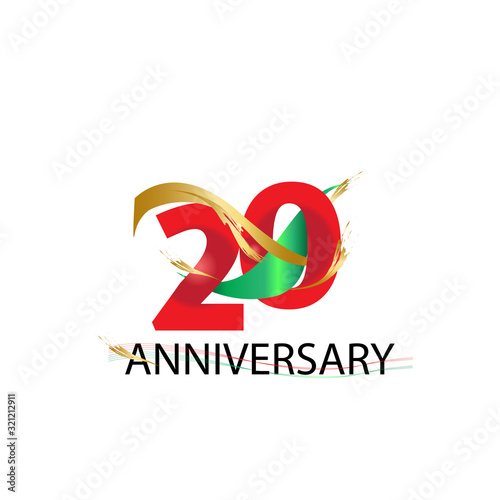 20 Year Anniversary Vector Template Design Illustration