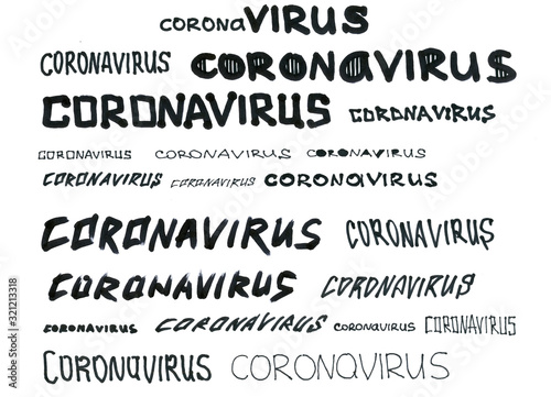 text caution coronavirus on a white background. coronavirus epidemic.
