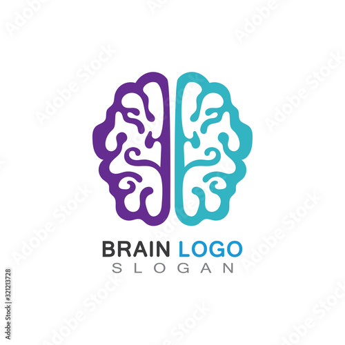 Brain health logo creative illustration icon template design