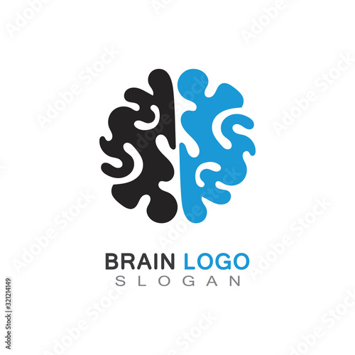 Brain health logo creative illustration icon template design