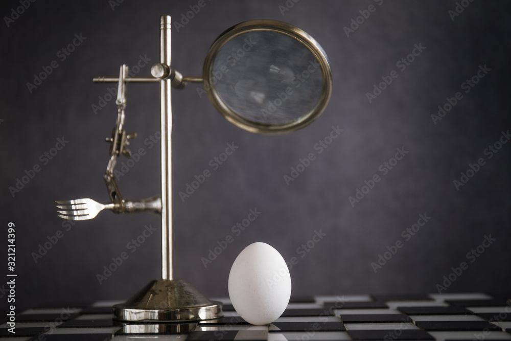 Cibo colorato sopra il pavimento bianco e nero