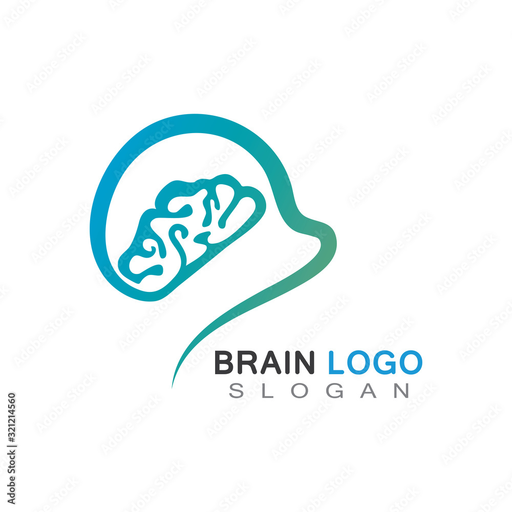 Brain health logo creative illustration icon template design