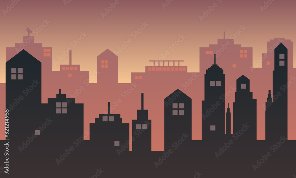 The atmosphere of the sunset in urban areas The atmosphere of the sunset in urban areas