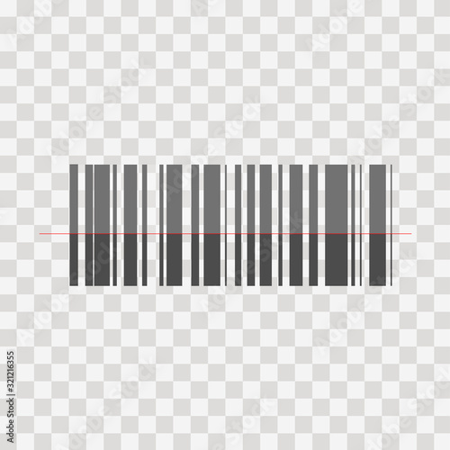 Barcode vector icon on a transparent background.