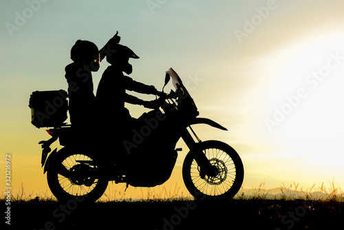 The background of friends traveling to see different geographies by motorcycle