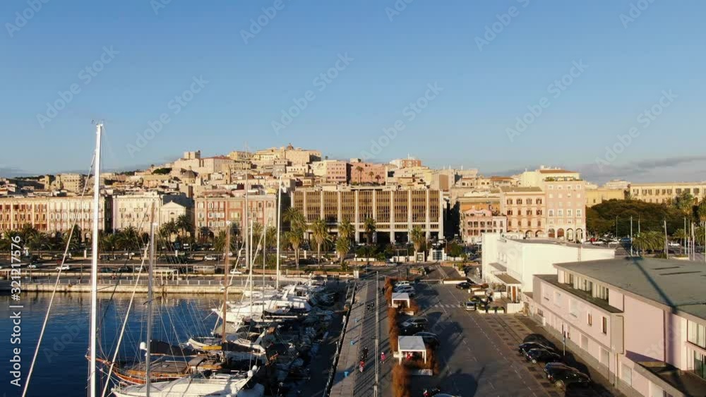 4K Panoramic aerial view of Cagliari harbor, Sardinia, Italy 4K Panoramic aerial view of Cagliari harbor, Sardinia, Italy
