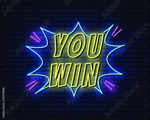 you win neon sign