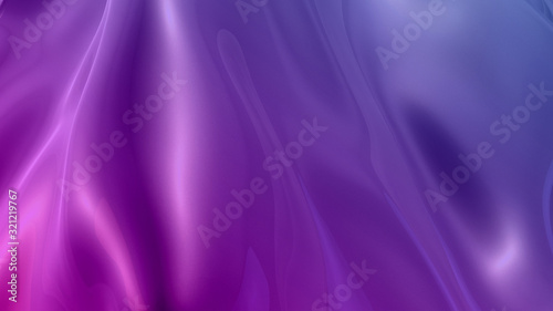 Purple background with soft silk drapery. 3D illustration, 3D visualization.