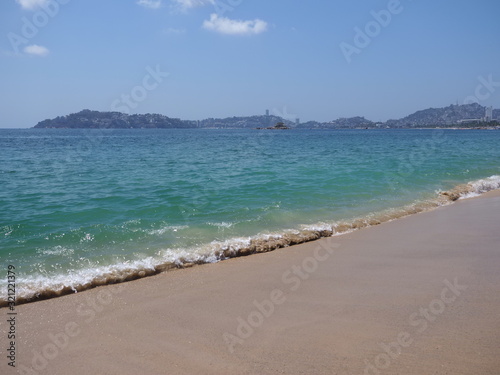 Wonderful beach at ACAPULCO city in Mexico and Pacific Ocean landscape