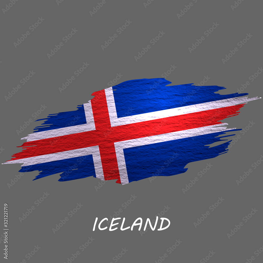 Obraz premium Grunge styled flag Iceland