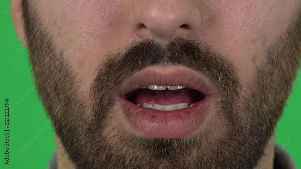 Frightened guy with a beard. Close up Frightened guy with a beard. Close up